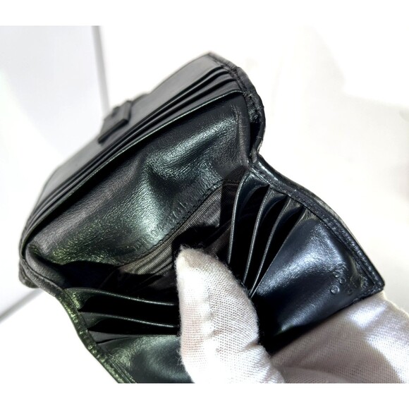 GUCCI Horse Bit clasp GG Logo Brown Canvas Leather trim Bifold Wallet Italy made - Picture 4 of 16